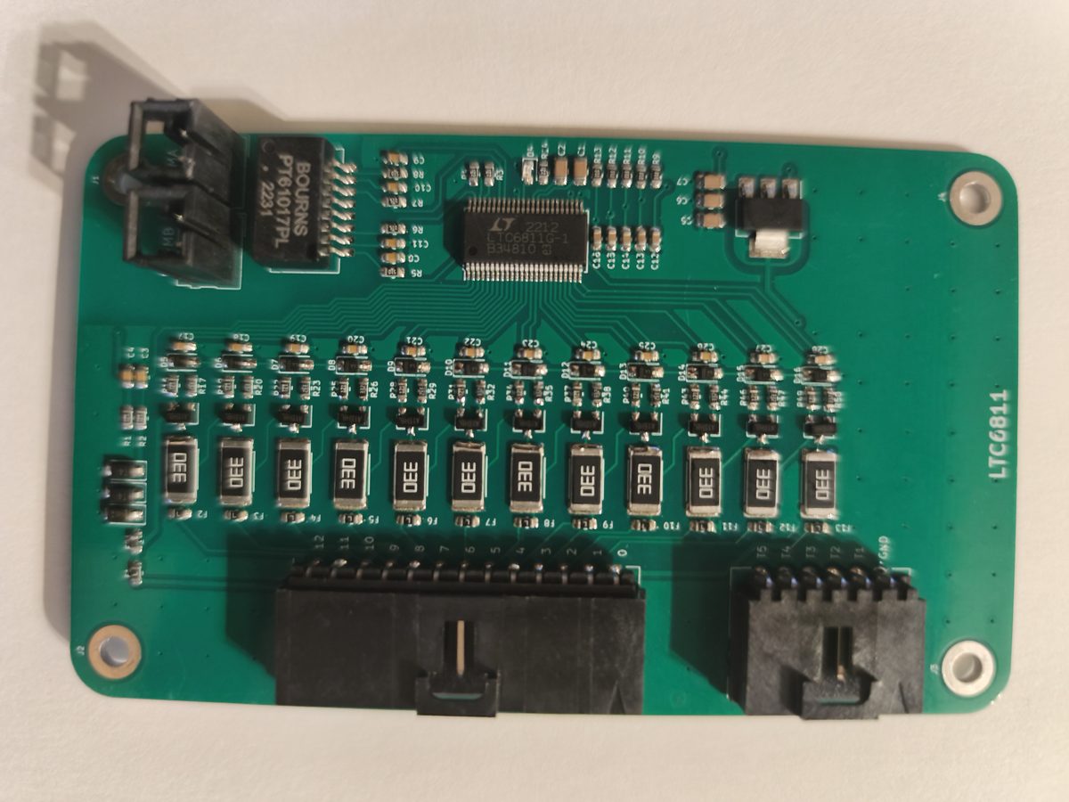 Carte esclave Ennoid à circuit LTC6811, 12 voies, avec ses résistances d'équilibrage